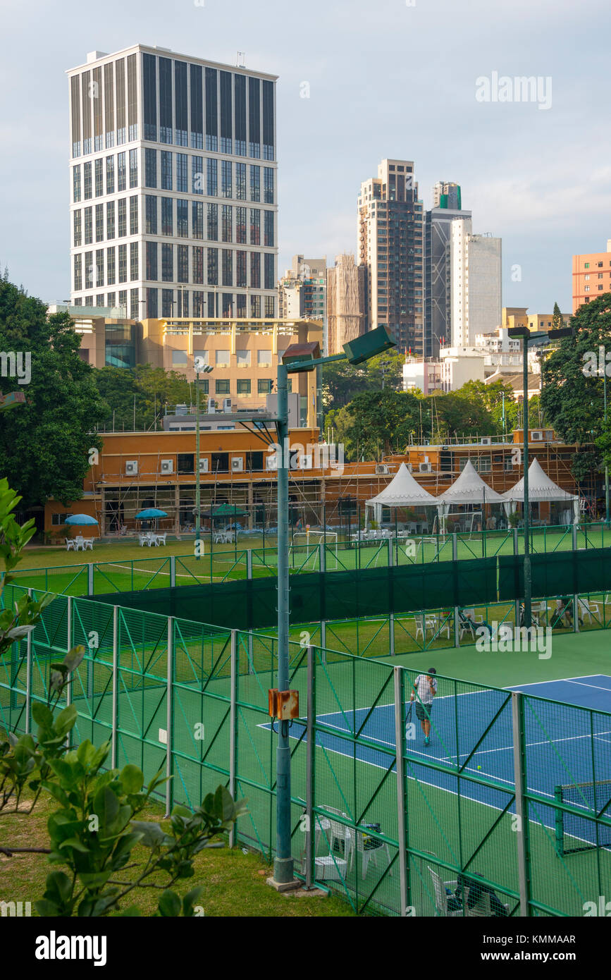 Club de sport, Hong Kong, avec des équipements de jeu Banque D'Images