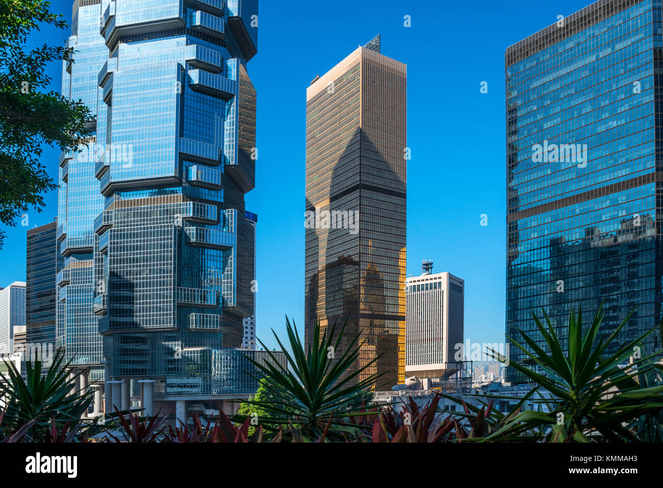 Le Lippo Building, Extrême-Orient Finance Centre et tour de l'Amirauté, Hong Kong Banque D'Images