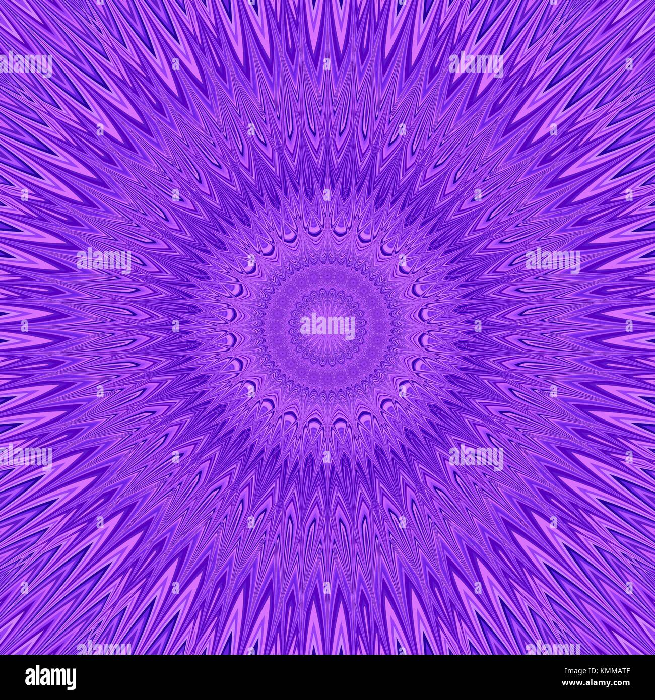 Mandala violet fond fractal d'explosion - vecteur graphique motif symétrique autour de panneaux stars Illustration de Vecteur