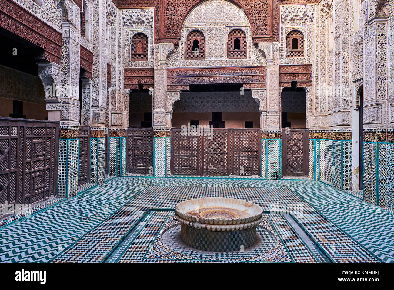 Le Maroc, Meknes Tafilalt région, ville historique de Meknès, inscrite au Patrimoine Mondial de l'UNESCO, Medersa Bou Inania, école coranique Banque D'Images