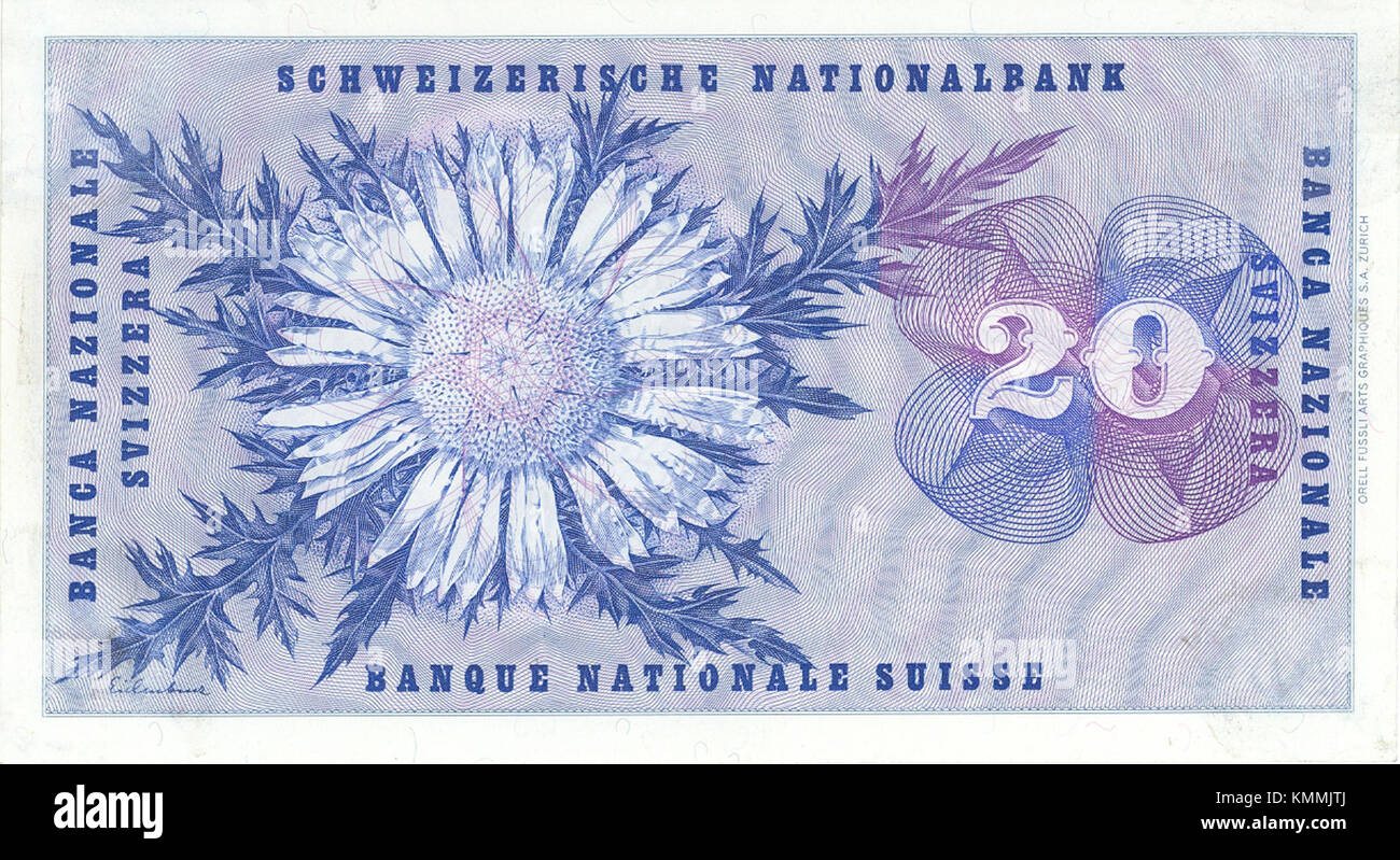 Le verso horizontal de CHF20 5 est probablement une référence à la conception ou à la disposition du billet suisse, en particulier le billet de 20 CHF, montrant son verso dans une orientation horizontale. Cela met en évidence le design complexe et les caractéristiques de la monnaie suisse. Banque D'Images