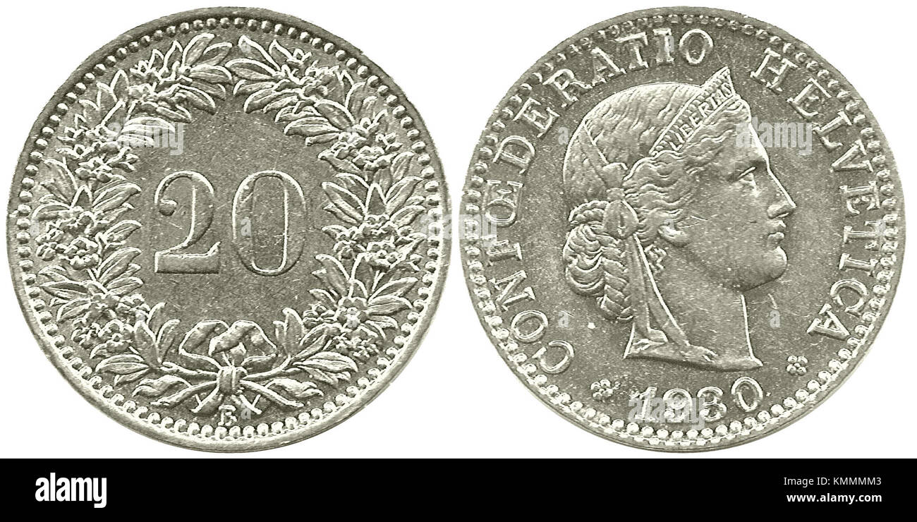 La pièce ni du XXe siècle de 1930 représente une pièce numismatique importante de l'époque, reflétant le système monétaire et la conception de l'époque. Banque D'Images