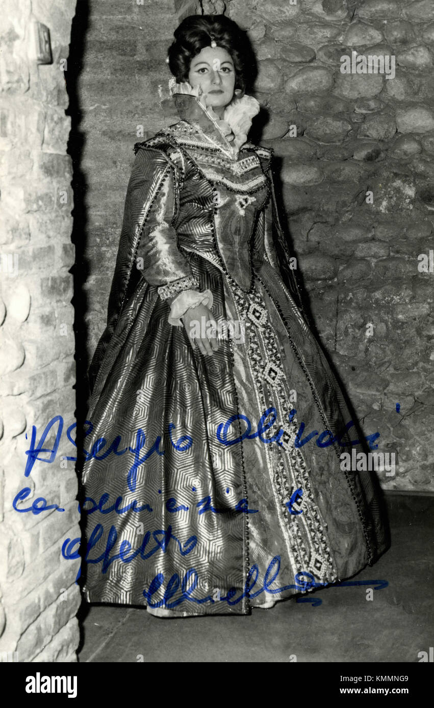 Actrice de théâtre italien Mariella Devia comme Lucia di Lammermoor, 1970 Banque D'Images