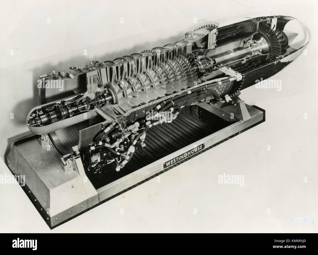 La flèche Westinghouse J34 turboréacteur section, USA 1940 Banque D'Images