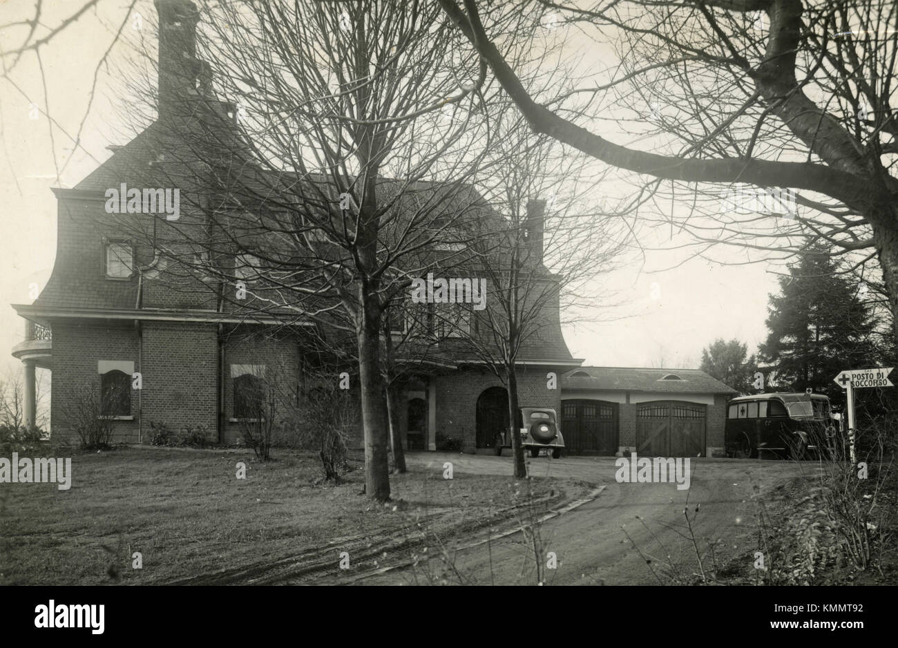 Bâtiment de chirurgie le camp militaire, Italie 1941 Banque D'Images