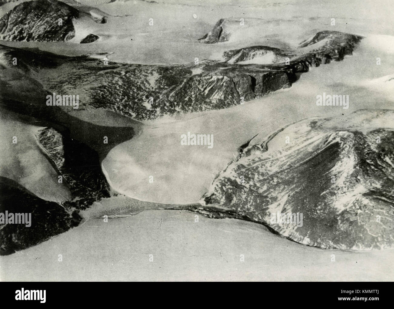 Vue aérienne du pôle Nord magnétique à partir de RAF Bélier Lancaster, Juillet 1945 Banque D'Images