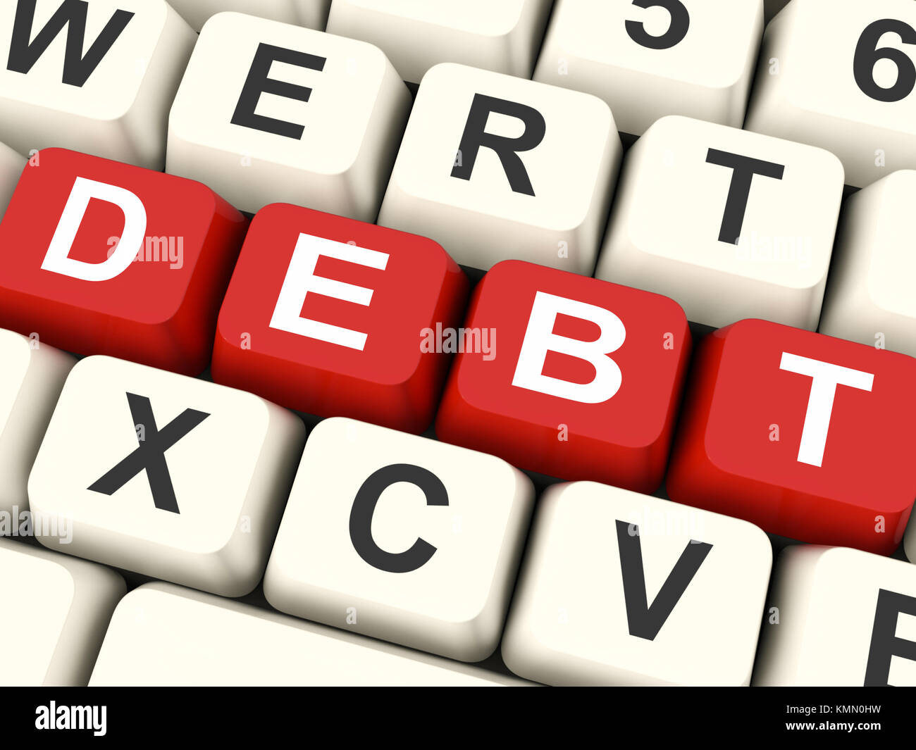 Les clés de la dette Dette dette sens ou responsabilité Banque D'Images