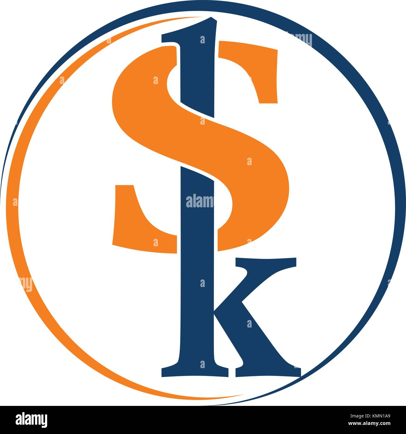 Solution moderne lettre s k Illustration de Vecteur