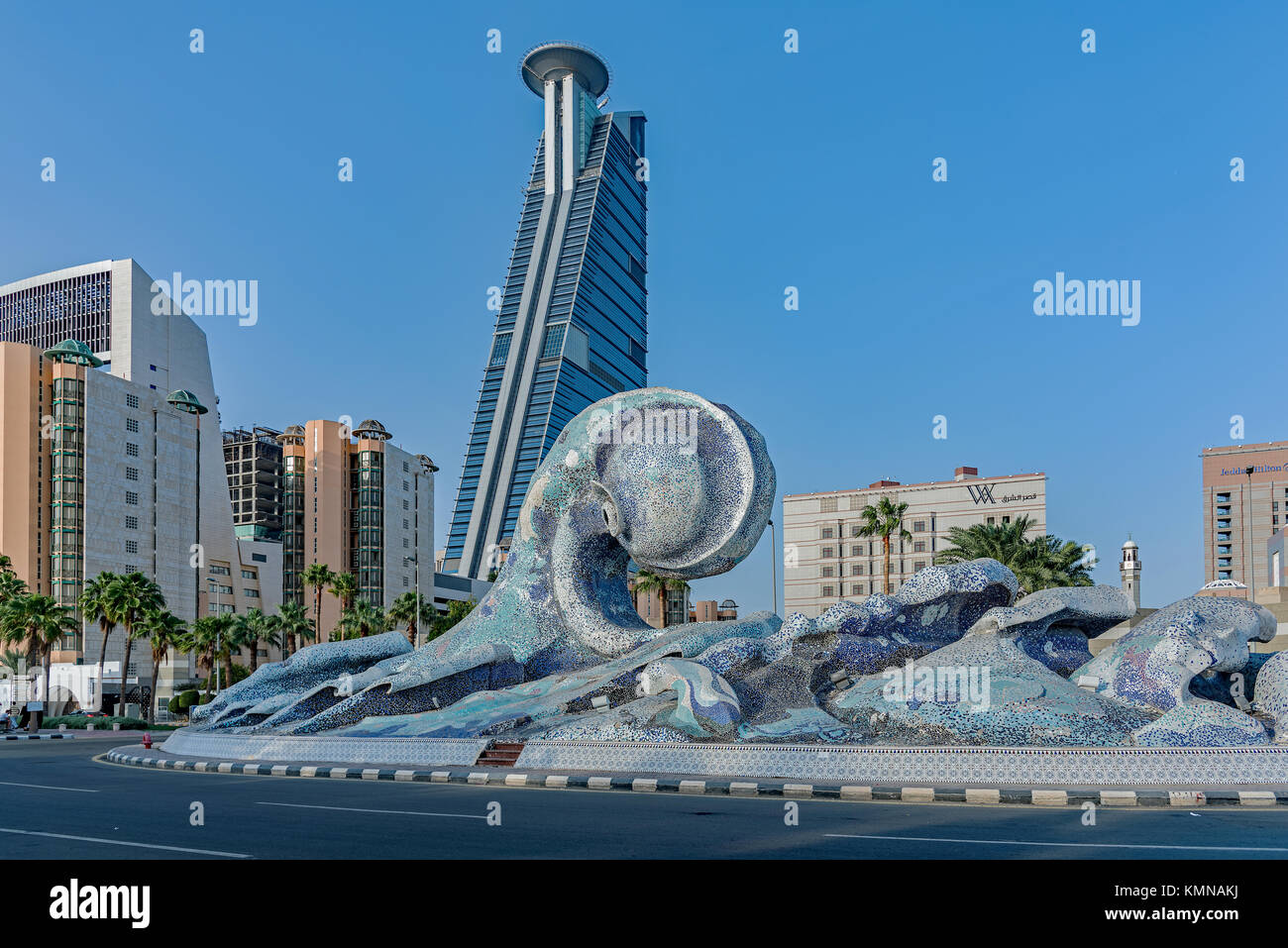 Des bâtiments de la ville de Jeddah, Jeddah, Arabie saoudite. Banque D'Images