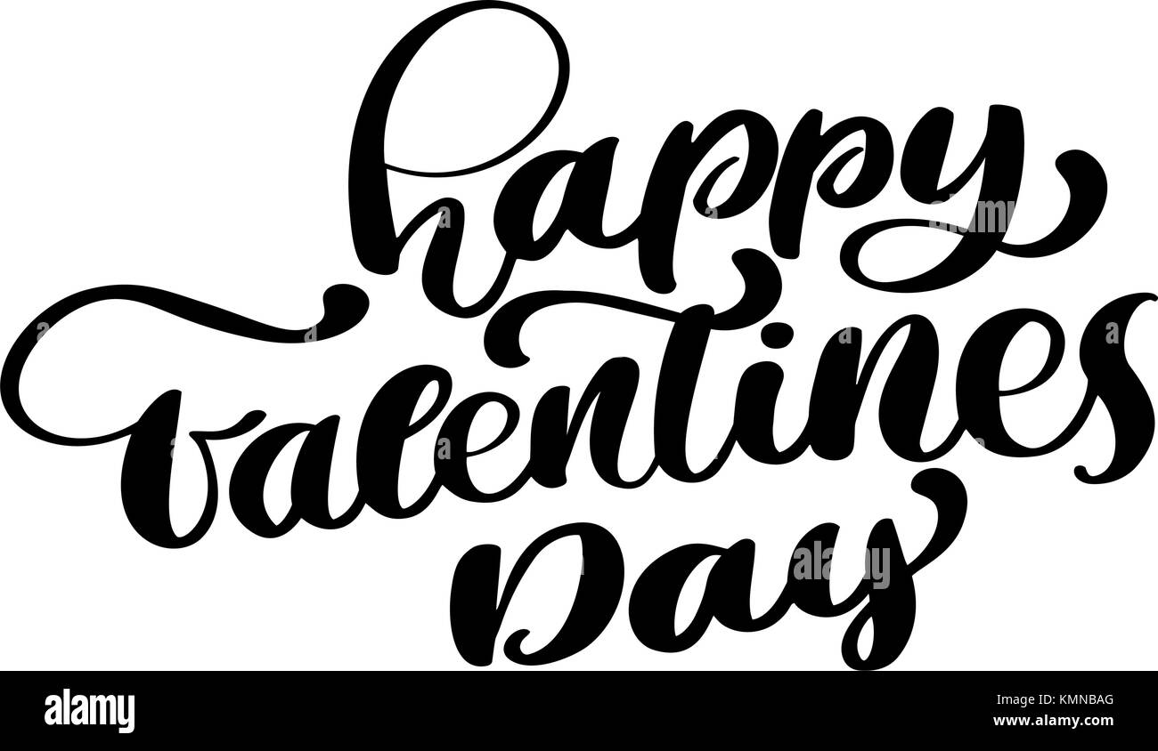 Happy valentines day texte romantique carte de vœux, typographie poster avec calligraphie moderne style vintage retro.. vector illustration Illustration de Vecteur