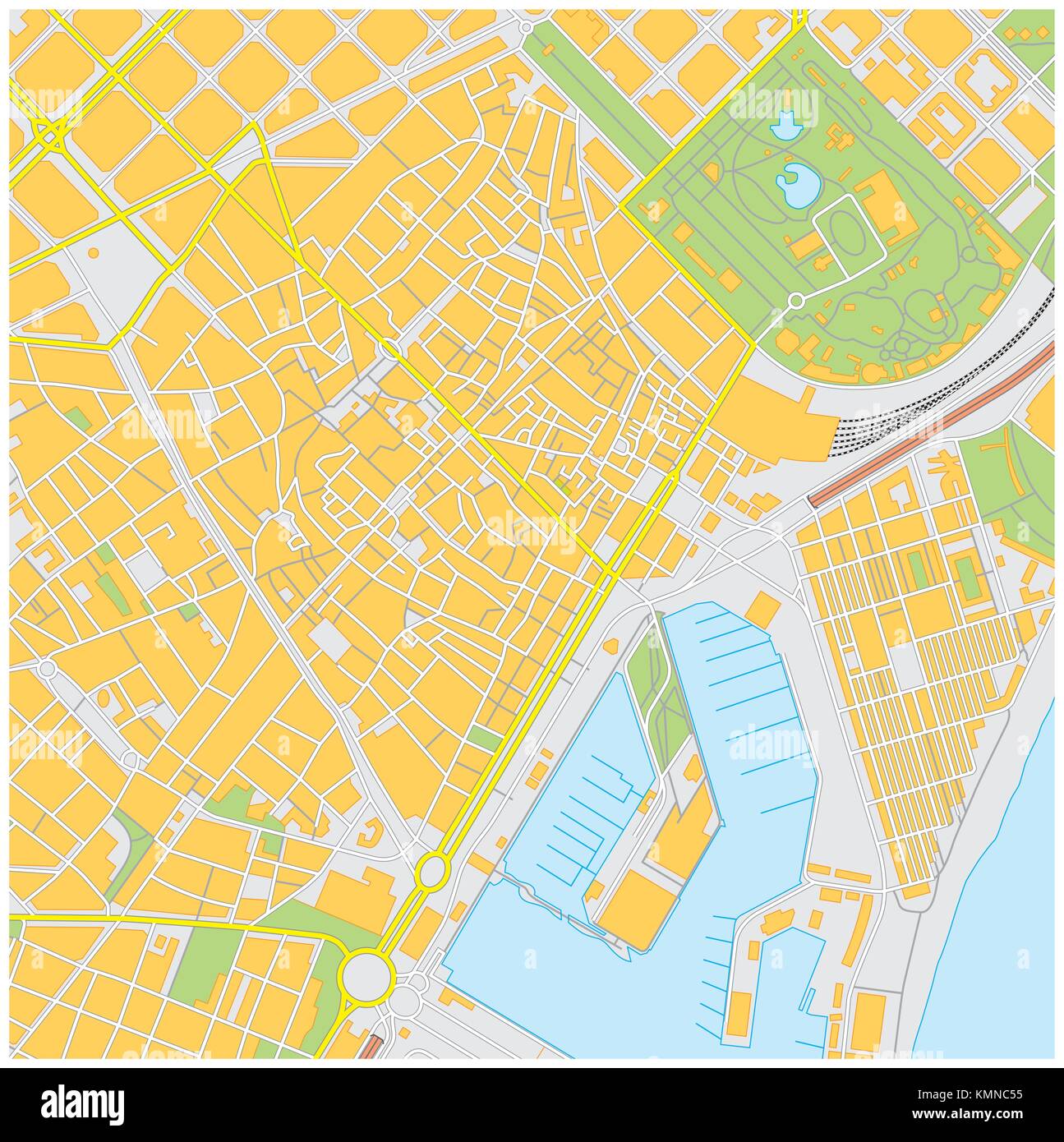 La ville de Barcelone carte vectorielle Illustration de Vecteur