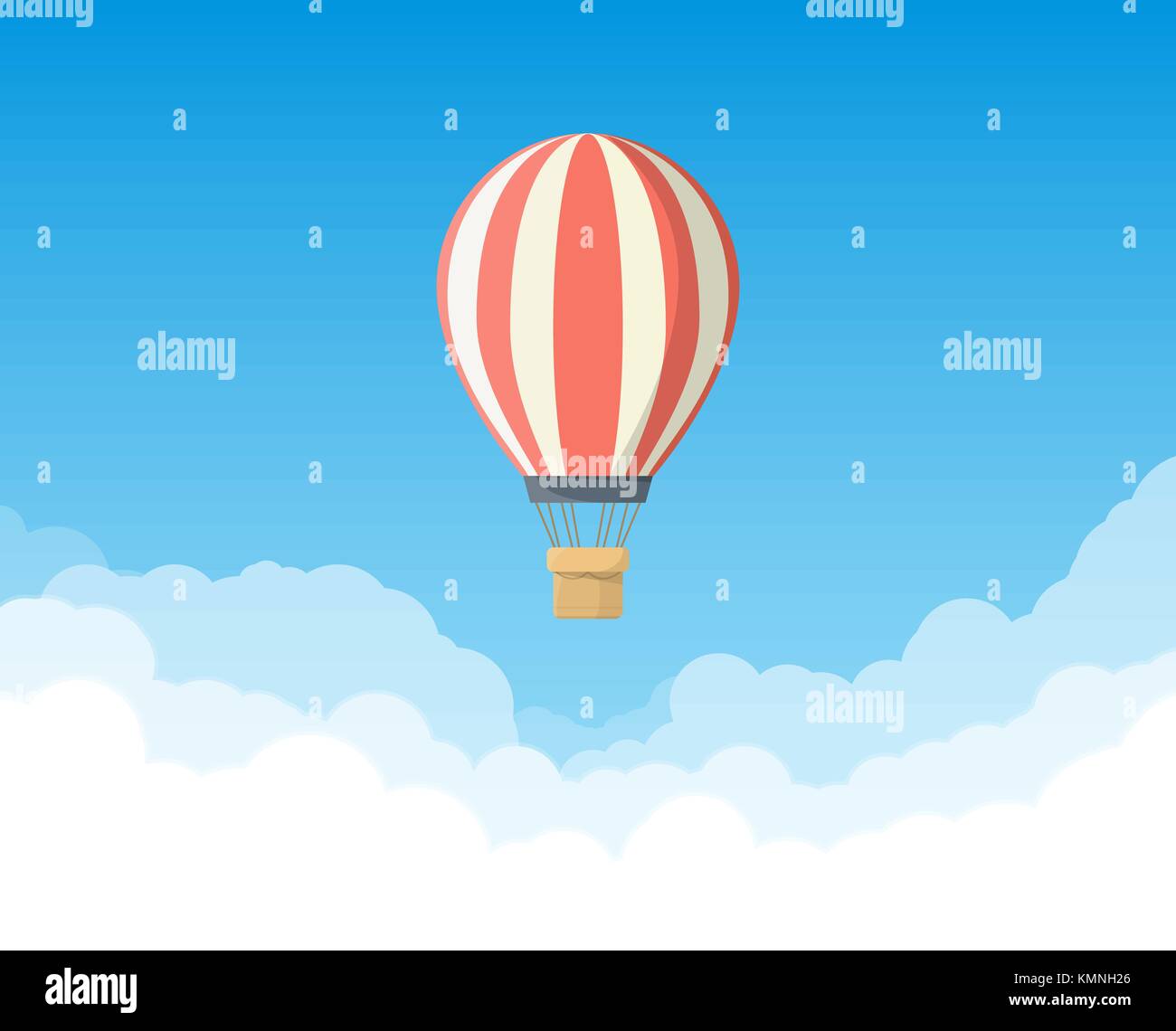 Ballon d'air dans le ciel Illustration de Vecteur