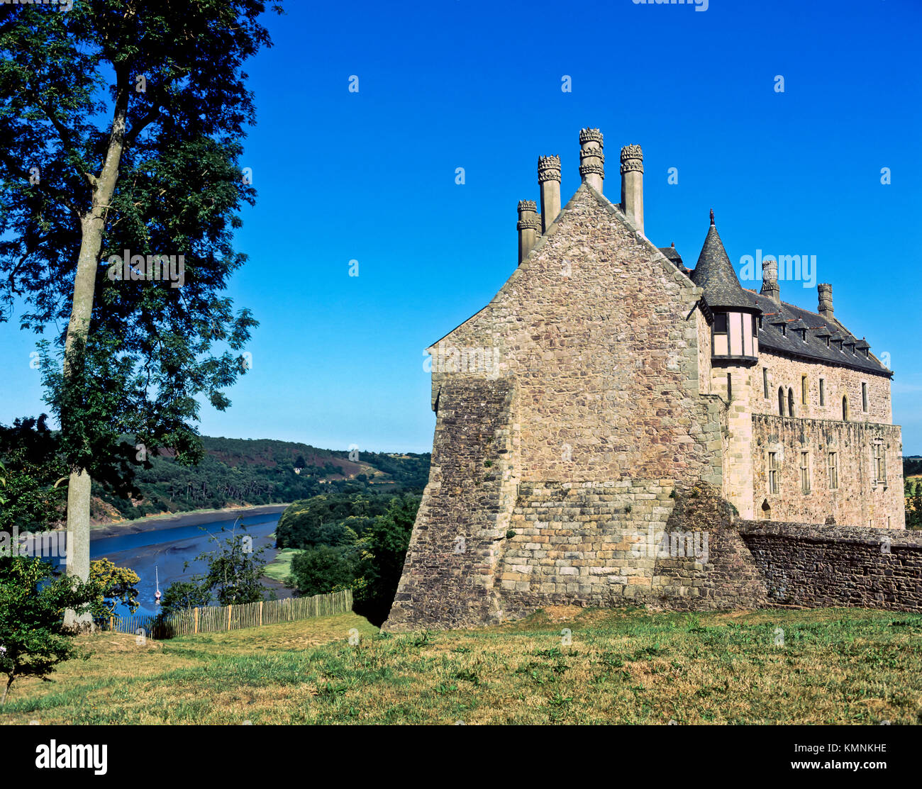9656. Cotes d'Armor, La Roche Jagu, Bretagne, France Banque D'Images