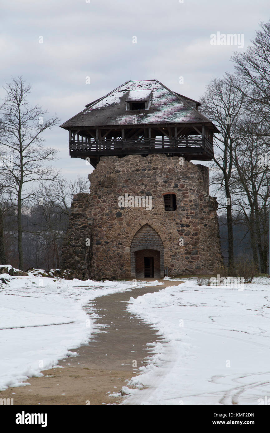 Château à l'ordre Livonienne Sigulda Sigulda, Lettonie. Le château date du début du 13e siècle. Banque D'Images