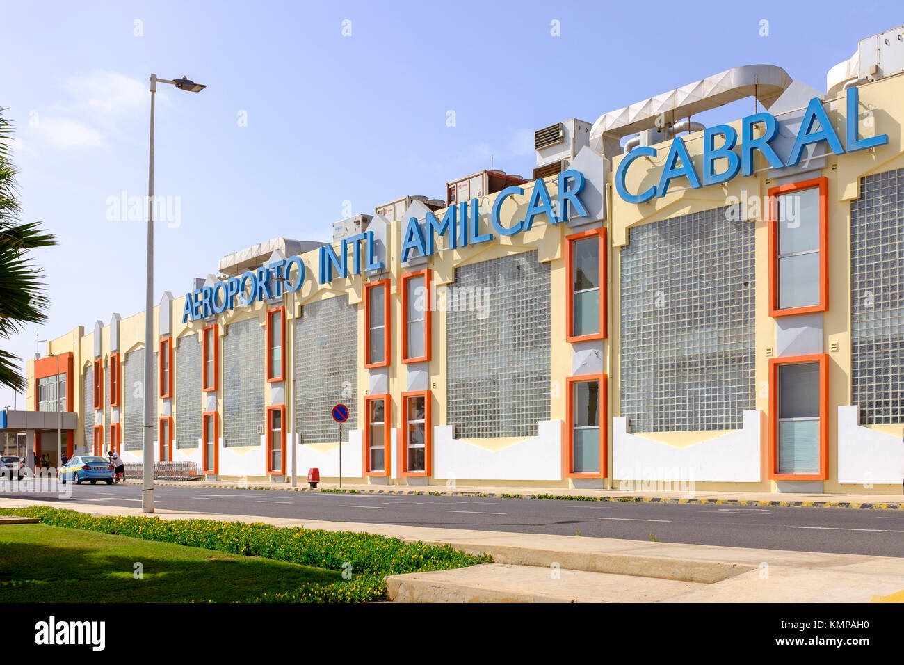 Extérieur de l'Aéroport International Amilcar Cabral, Cap Vert, Afrique Banque D'Images