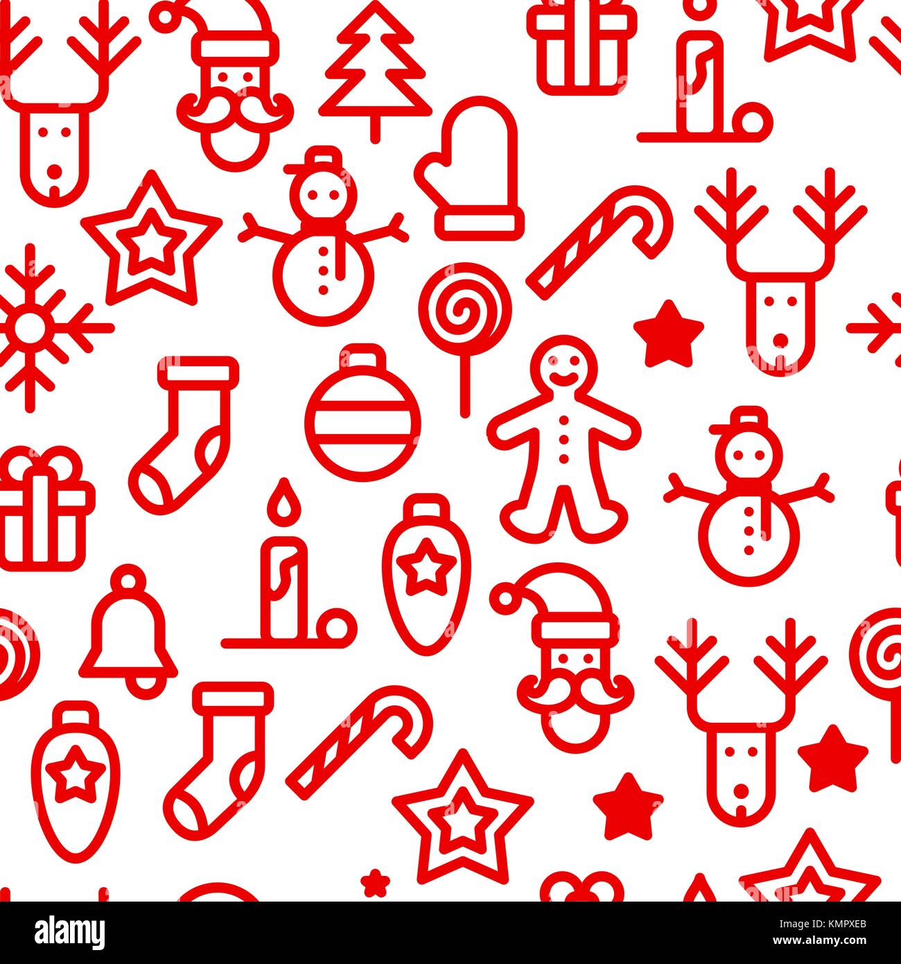 Les symboles de noël motif transparent vecteur simple illustration