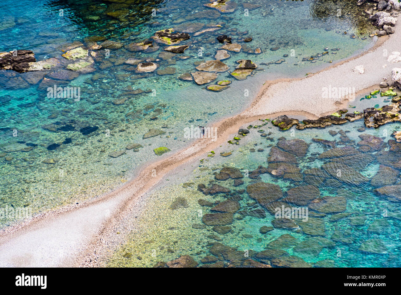 Réserve naturelle d'Isola Bella est une petite île, connue aussi comme "la perle de la Méditerranée', situé sur la côte de Taormina, Sicile. Banque D'Images