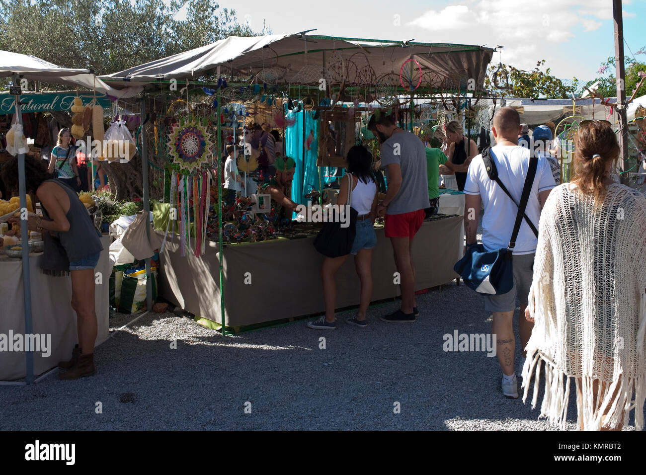 Le marché Hippie de Las Dalias à Ibiza Banque D'Images