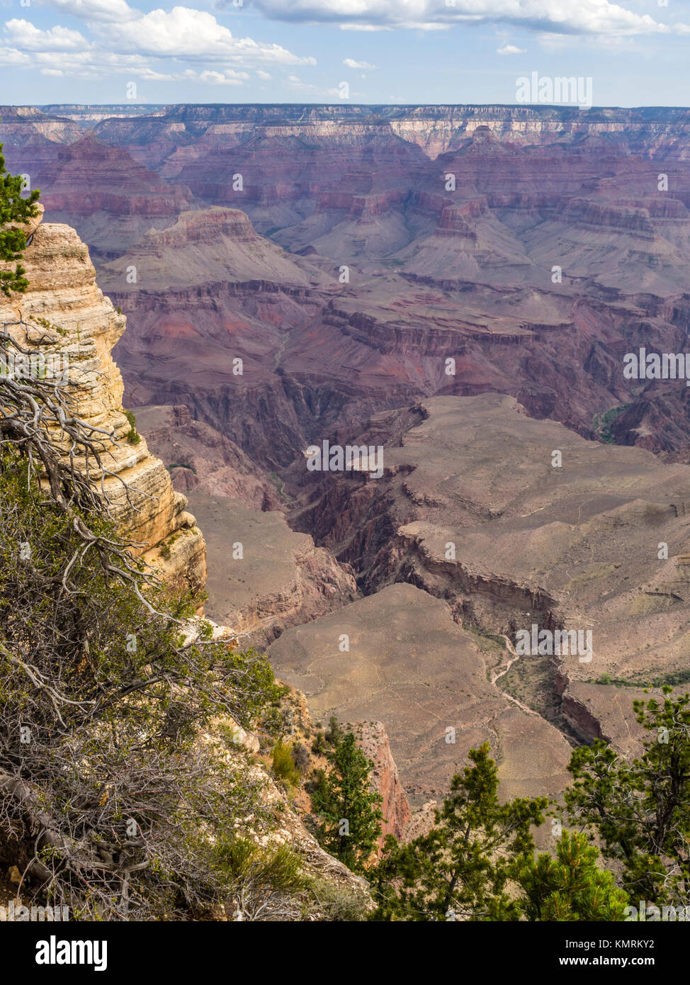 Donnant sur le Parc National du Grand Canyon a partir de la rive sud Banque D'Images