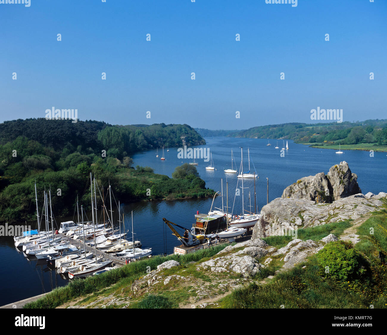 9864. Morbihan, La Roche Bernard & R Vilaine, Bretagne, France Banque D'Images