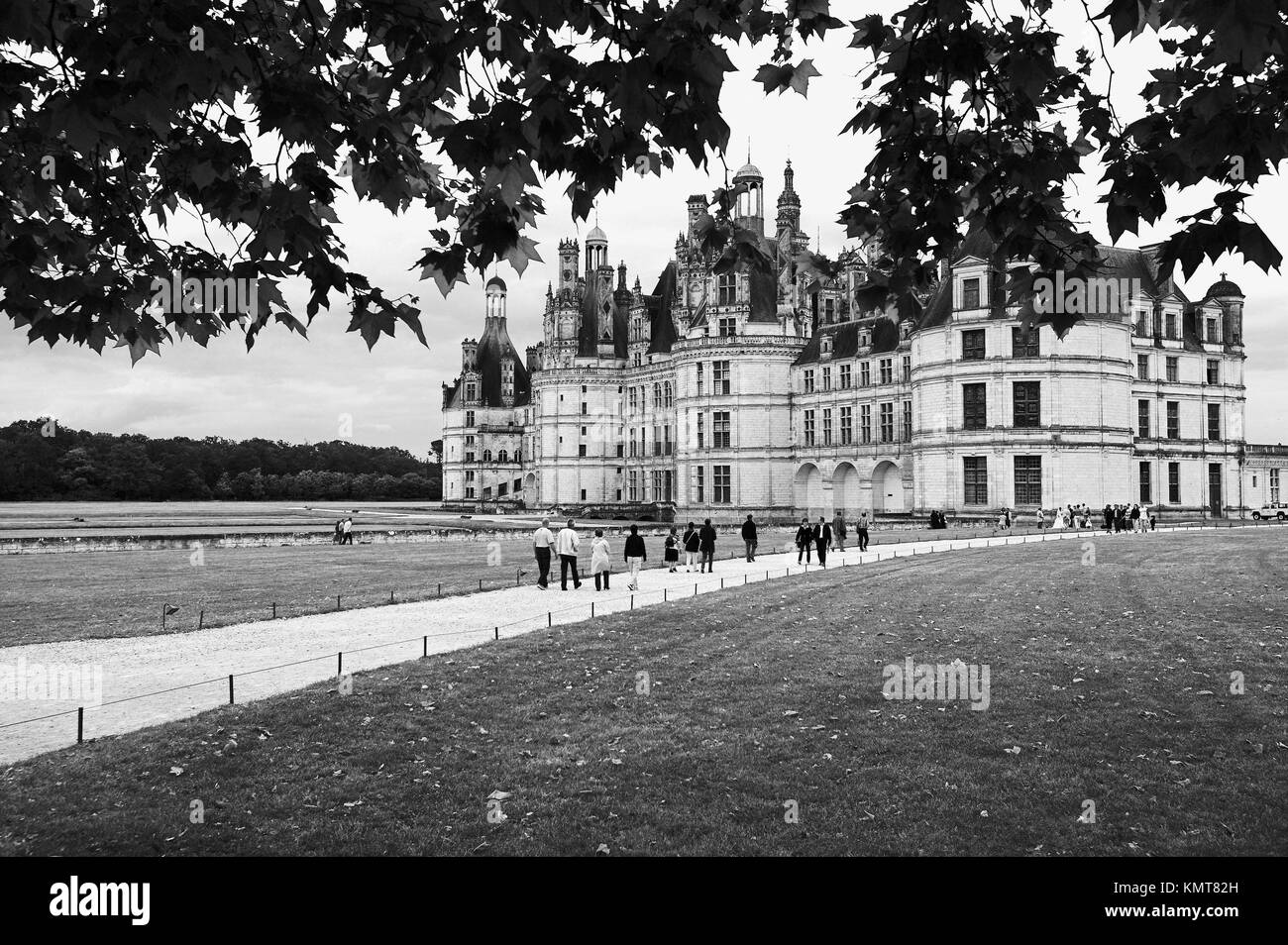 Chateau de chambord france Banque d'images noir et blanc Alamy
