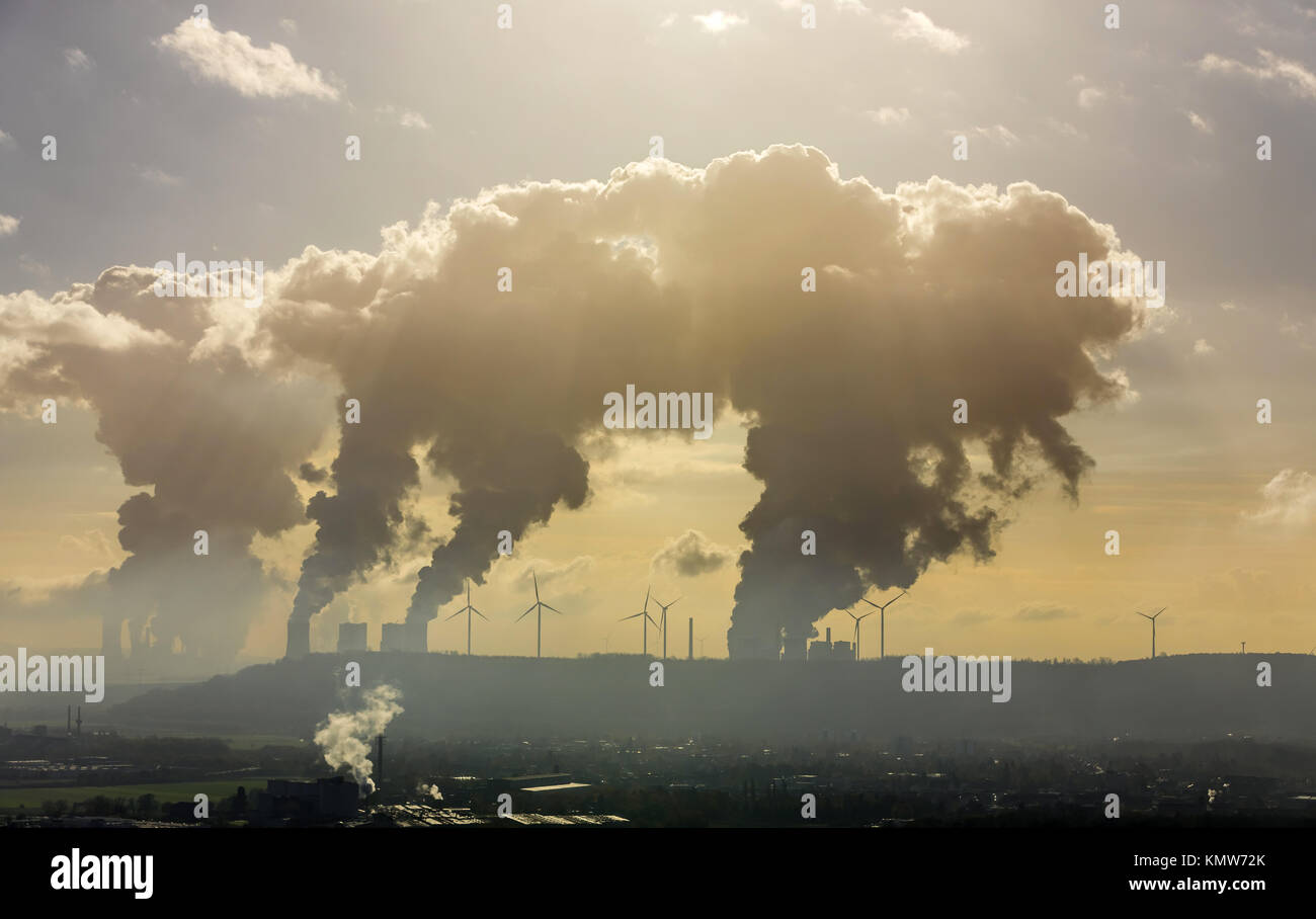 Lignite à RWE Power AG, Power Plant Neurath, RWE Power AG Power Station Niederaußem, BoA BoA 2 & 3, 2, 3 u, Grevenbroich, Rhénanie du Nord, Banque D'Images