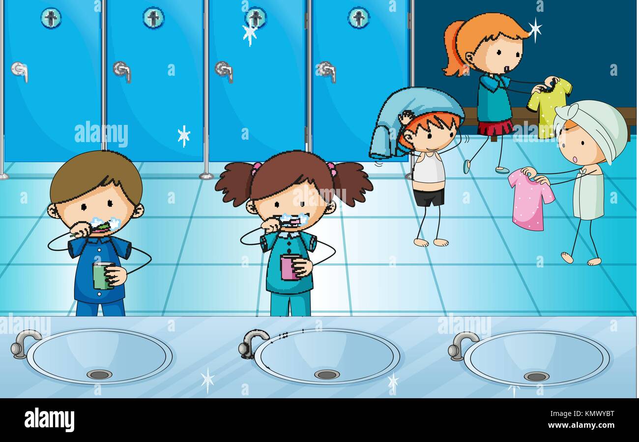 Brosser Les Dents Enfant Dessin Banque d'images vectorielles - Alamy