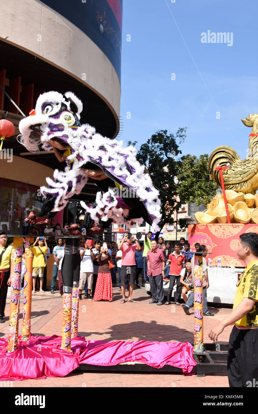 Danse du Lion pour le Nouvel An chinois Banque D'Images