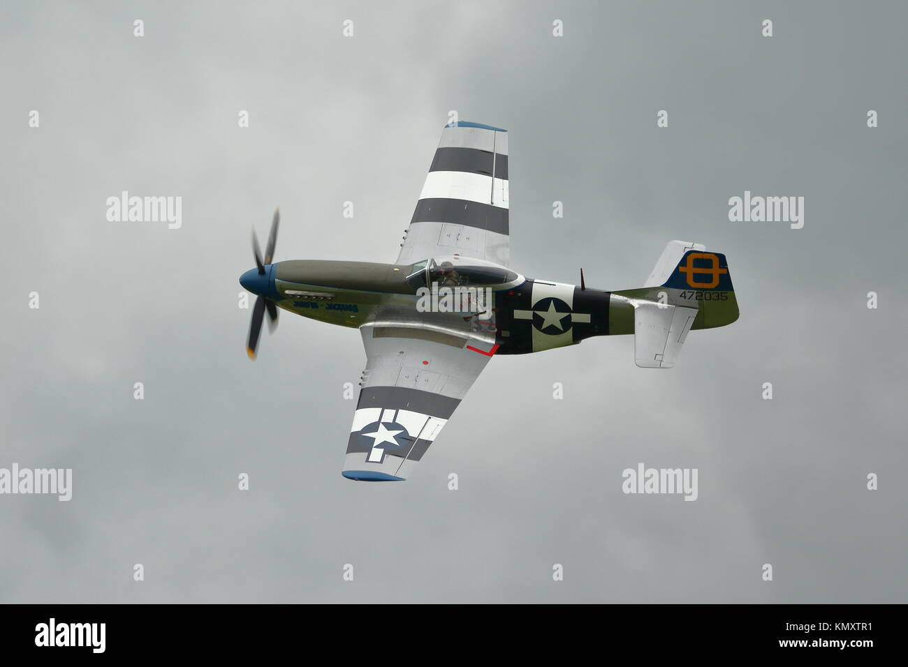 North American Mustang P51D à l'Air Show 2014 de Biggin Hill, Royaume-Uni Banque D'Images