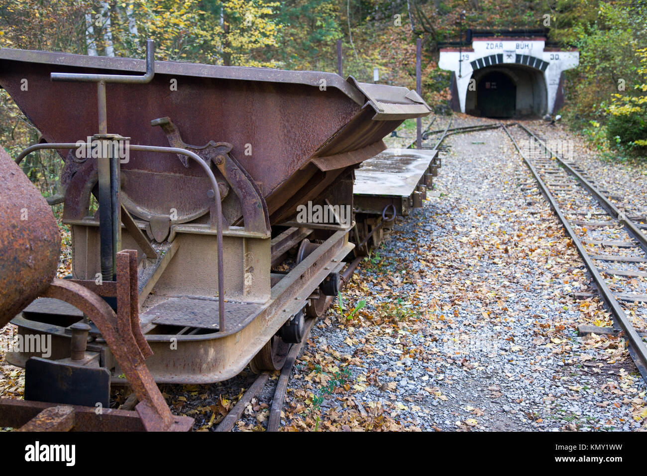 L'extraction de calcaire et de la production de ciment musée en plein air Skansen, Solvayovy lomy et Solvay (carrière), République tchèque karst, Central Bohemia, République Tchèque Banque D'Images