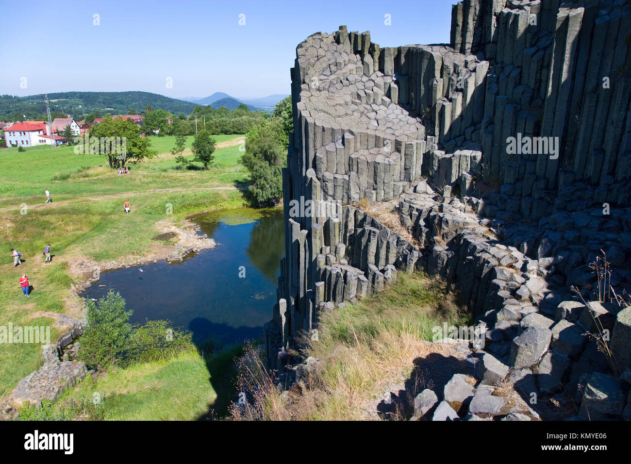 Organes, Kamenicky Senov Panska, rock, la région de Bohême du Nord, République tchèque / Varhany, Panská skála, Kamenický Šenov, Česká republika Banque D'Images