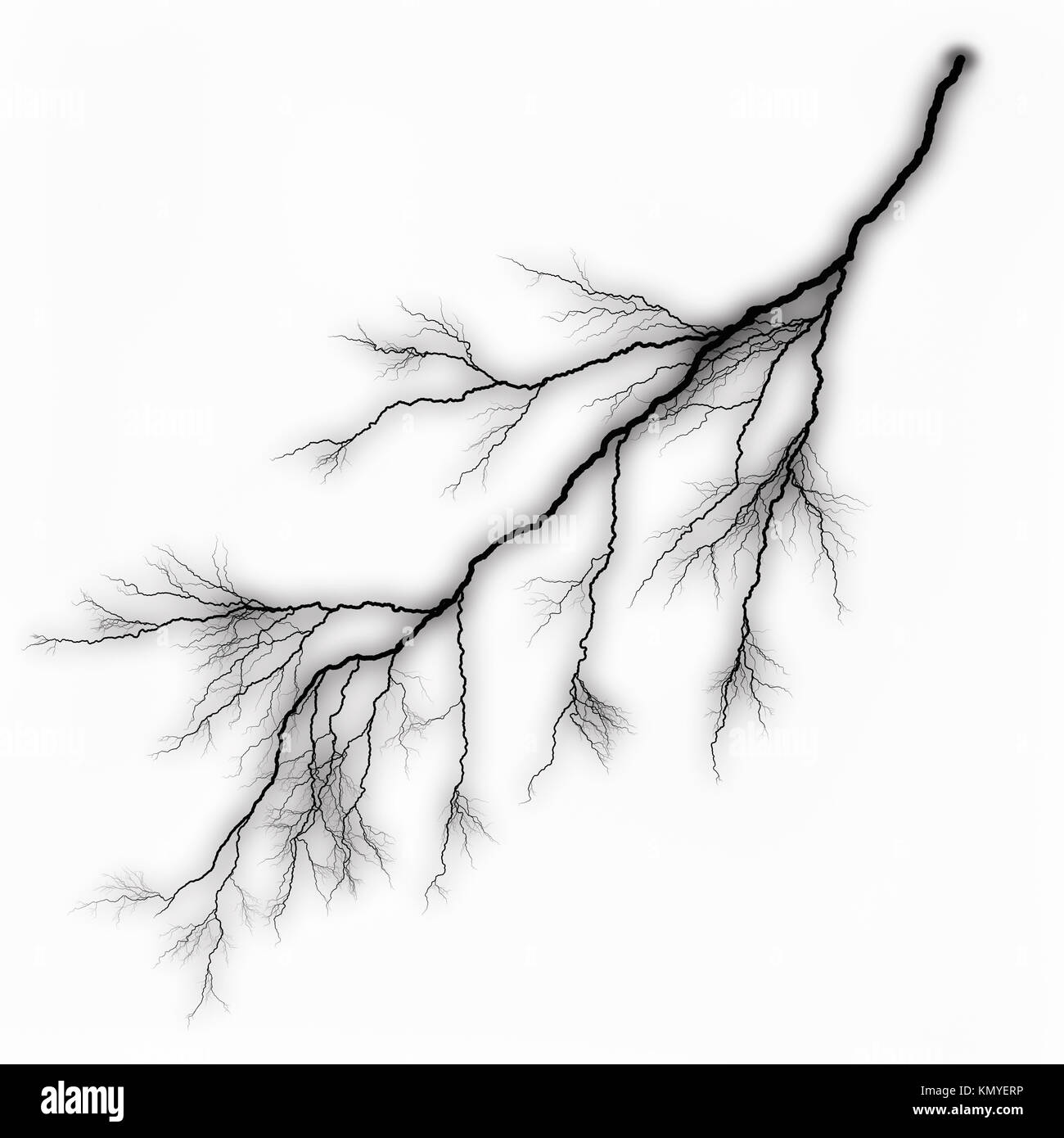 Éclair sombre sur fond blanc. illustration Banque D'Images
