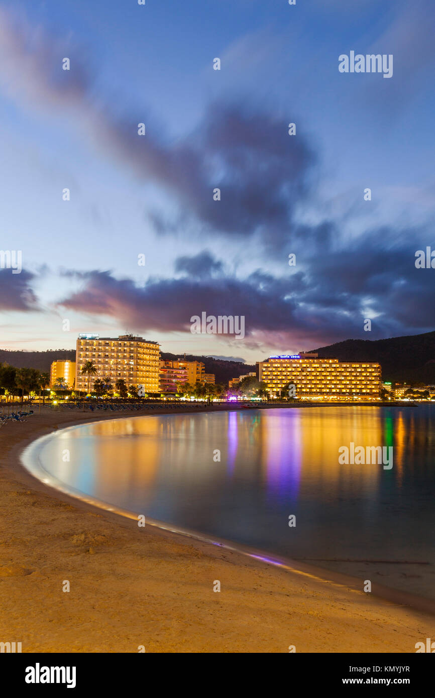 La plage de Palma Nova, à Majorque, Espagne, Europe Banque D'Images