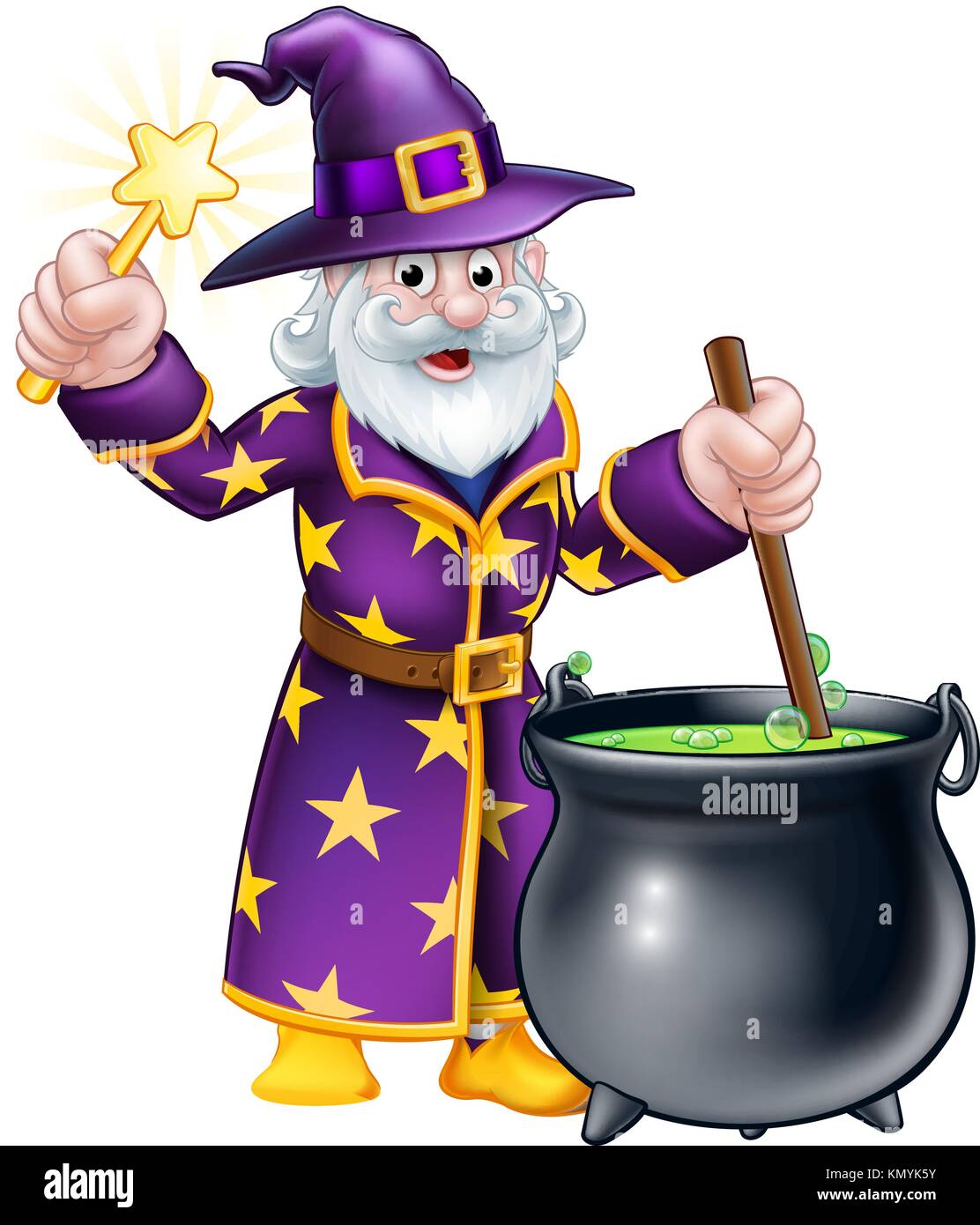 Assistant Cauldron Cartoon Illustration de Vecteur