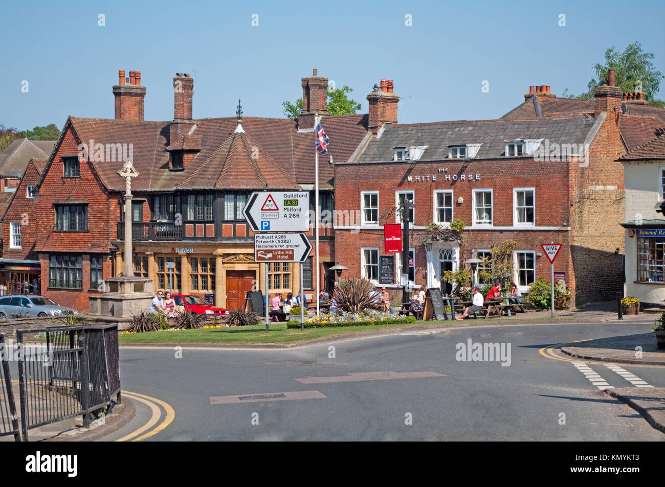 Haslemere, White Horse Pub, Surrey, Angleterre, Banque D'Images