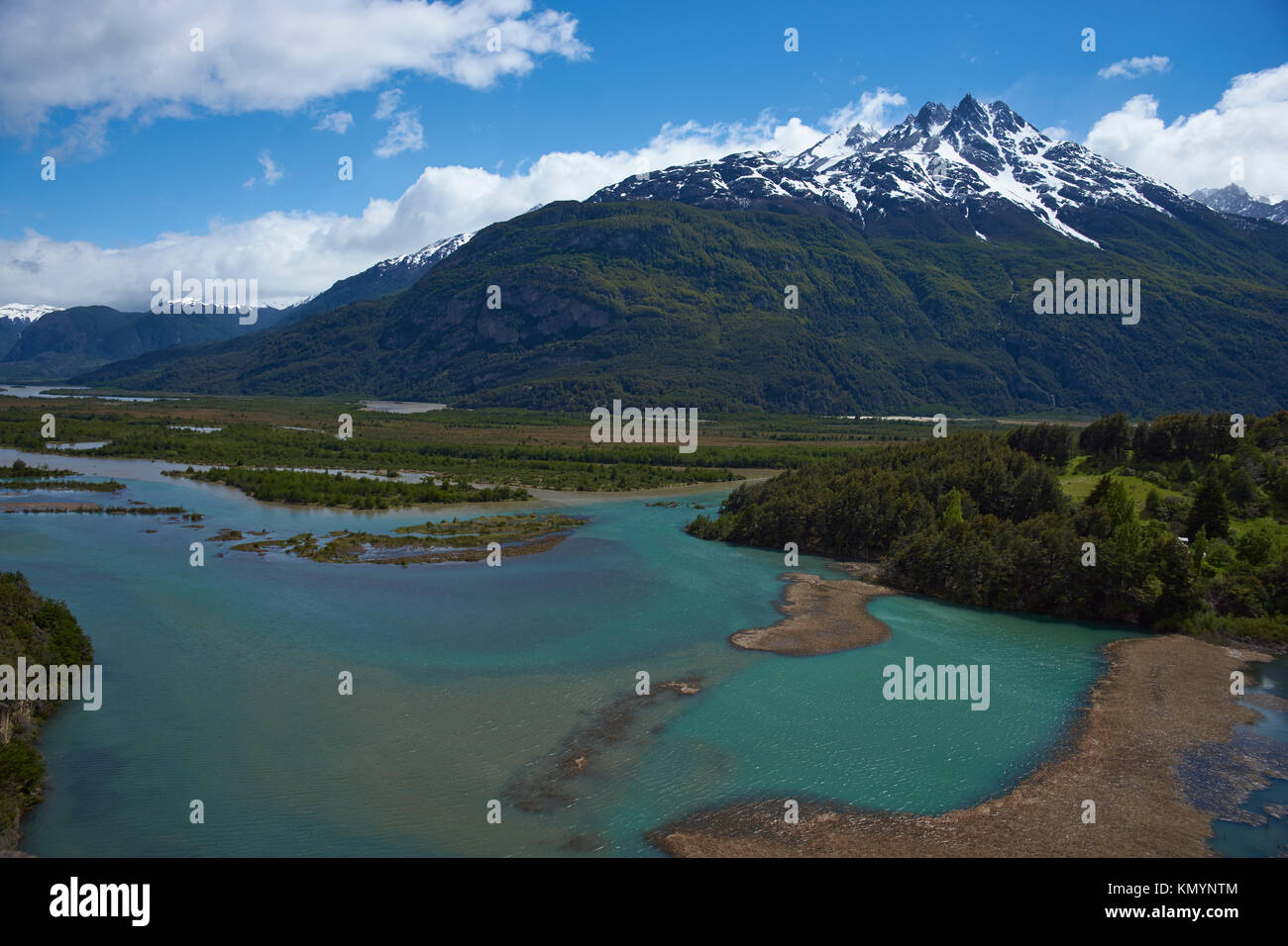 Paysage le long de la Carretera Austral au-dessus de Rio Ibáñez en Patagonie, Chili Banque D'Images