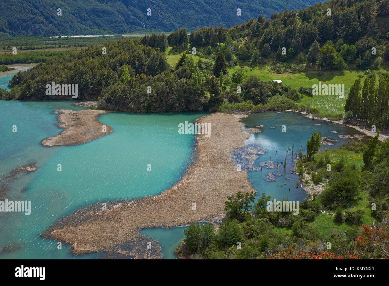 Paysage le long de la Carretera Austral au-dessus de Rio Ibáñez en Patagonie, Chili Banque D'Images