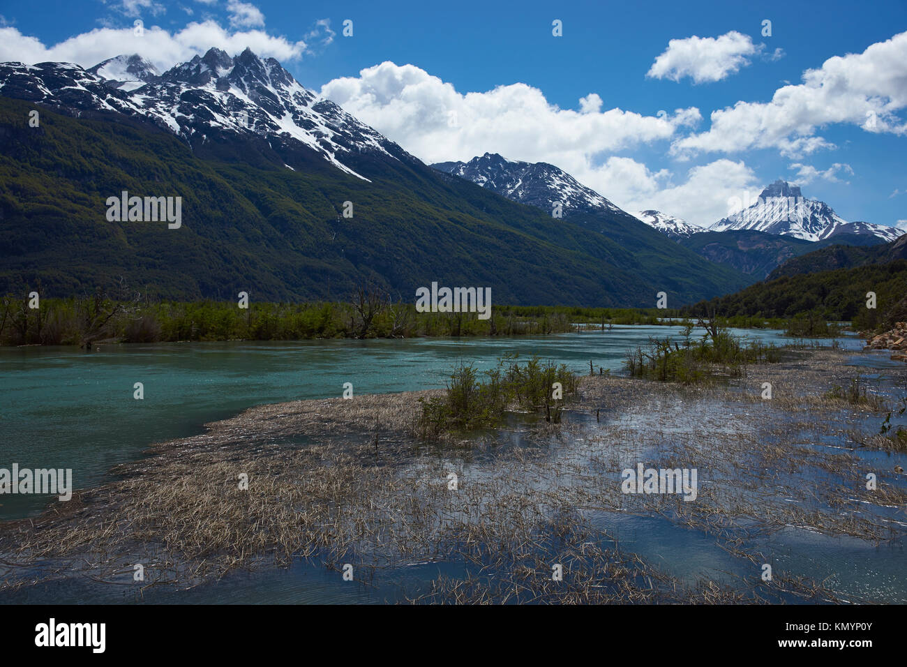 Paysage le long de la Carretera Austral au-dessus de Rio Ibáñez en Patagonie, Chili Banque D'Images