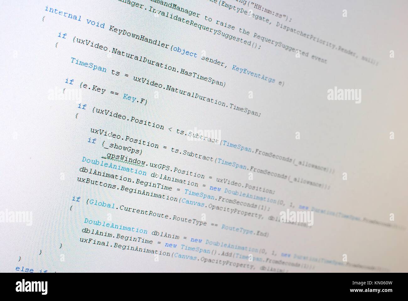 Le code de programmation de logiciel. Pour des concepts tels que les logiciels et la programmation, l'informatique et l'électronique, et des langues et de la communication. Banque D'Images
