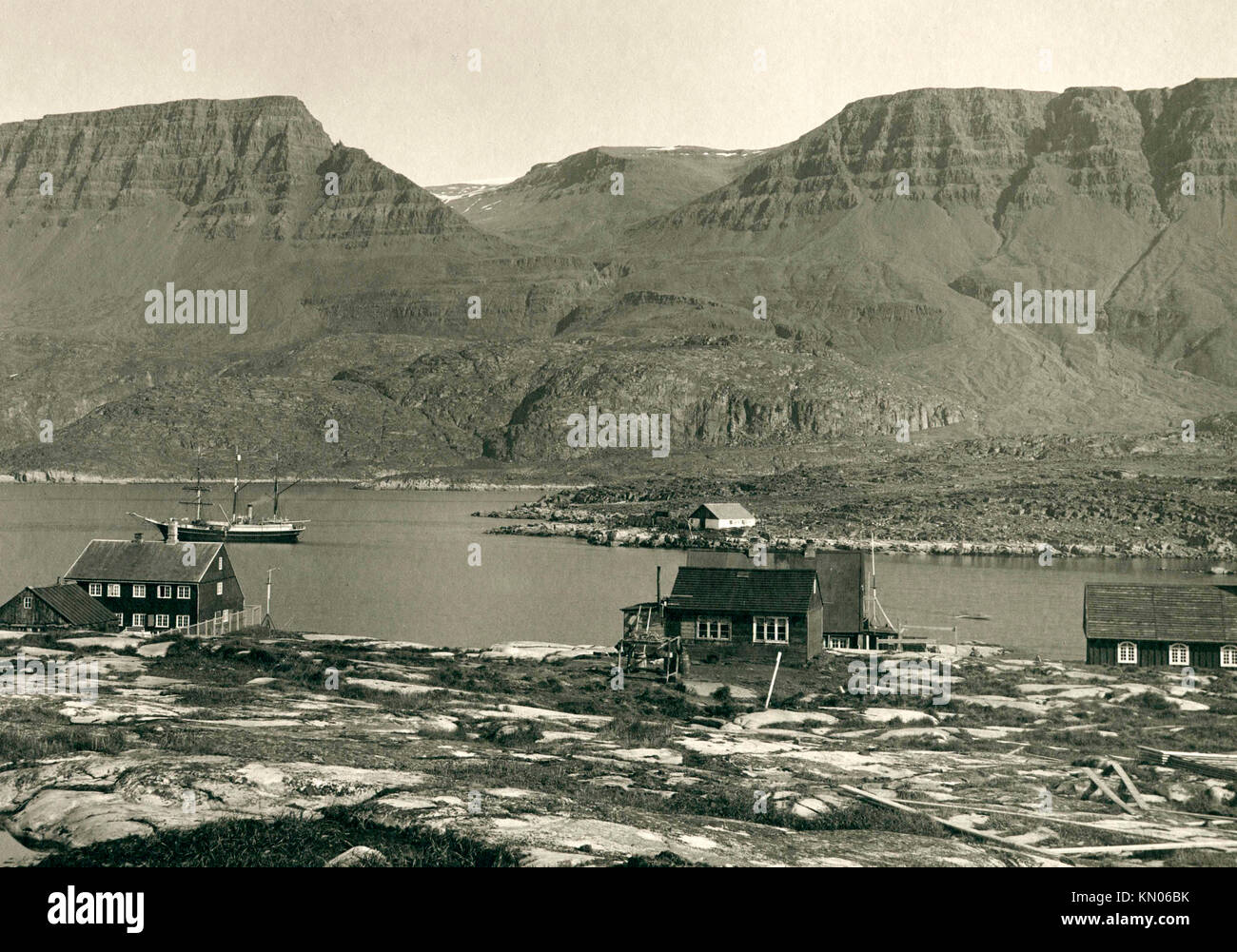 Qeqertarsuaq Godhavn, du Groenland à la fin du 19ème siècle, vers 1889, Banque D'Images