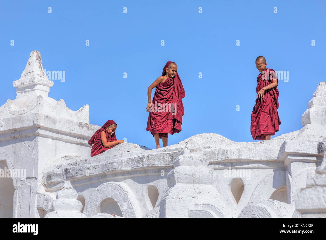 Mingun, la Pagode Hsinbyume, Mandalay, Myanmar, en Asie Banque D'Images