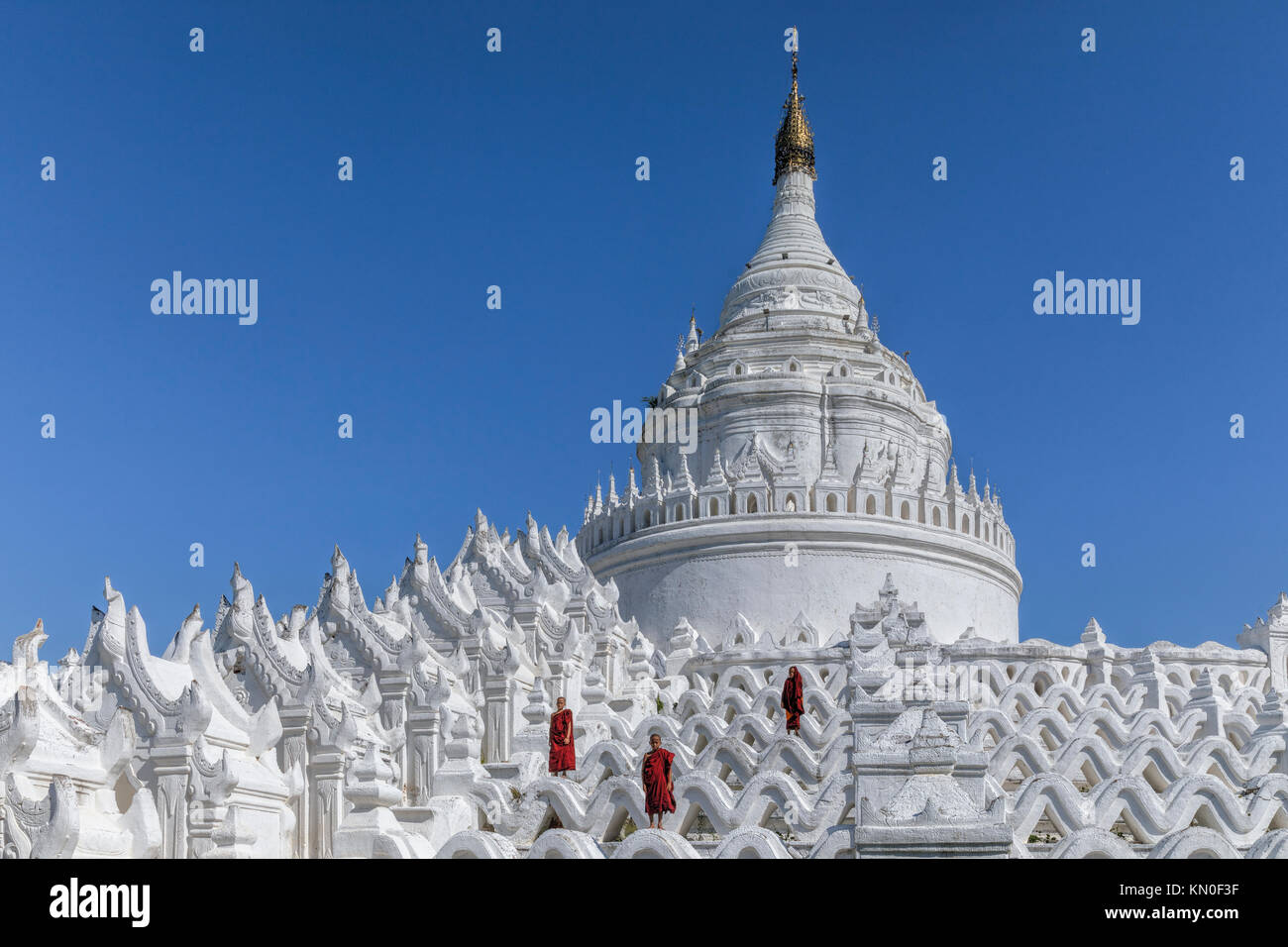Mingun, la Pagode Hsinbyume, Mandalay, Myanmar, en Asie Banque D'Images