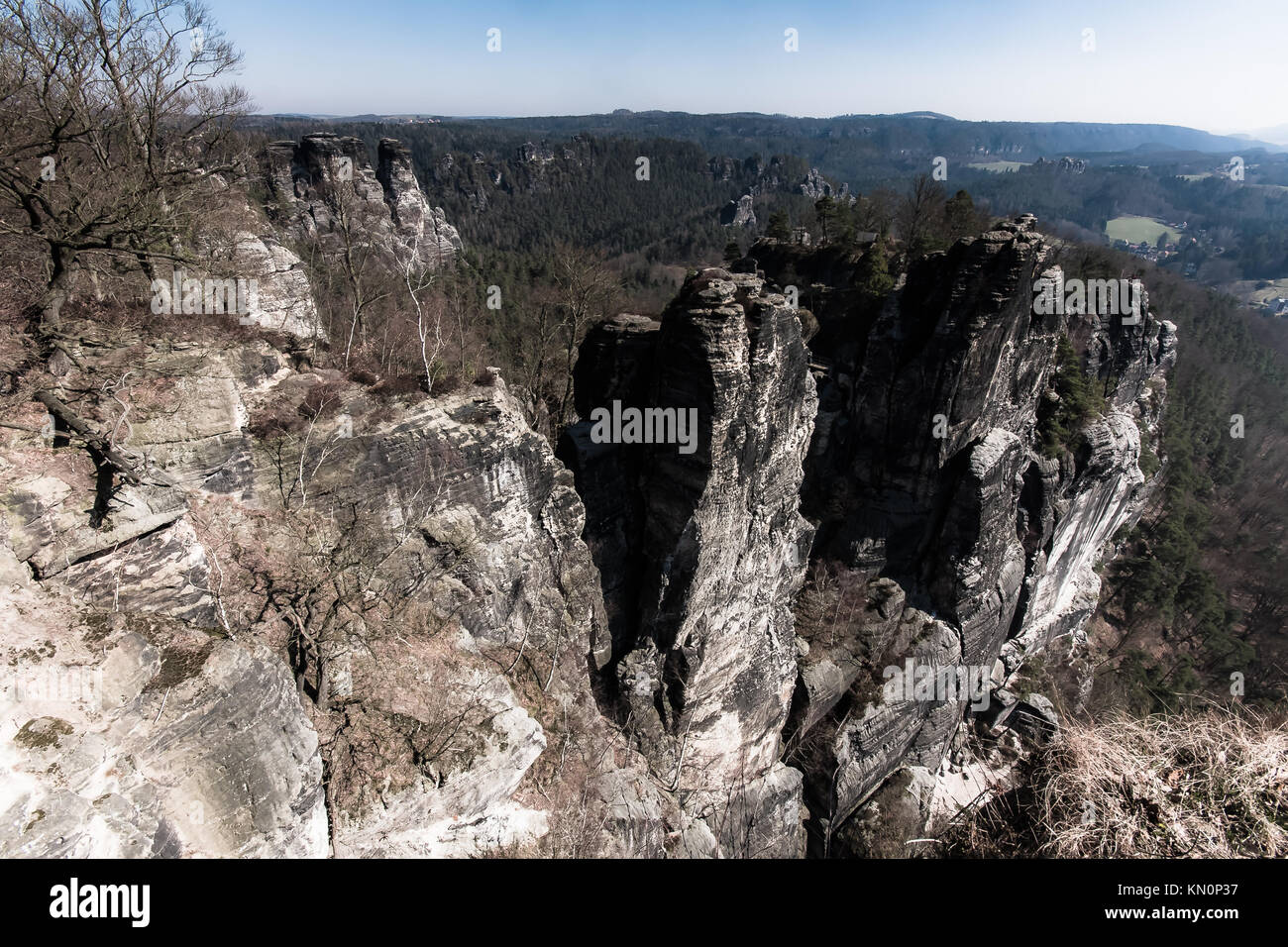 La Bastei dans la Suisse saxonne en Allemagne Banque D'Images