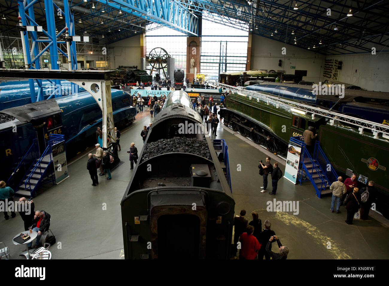 Gamme de locomotives à vapeur A4 au Grand Rassemblement qui a eu lieu au National Railway Museum, York, UK - Novembre 2013 Banque D'Images