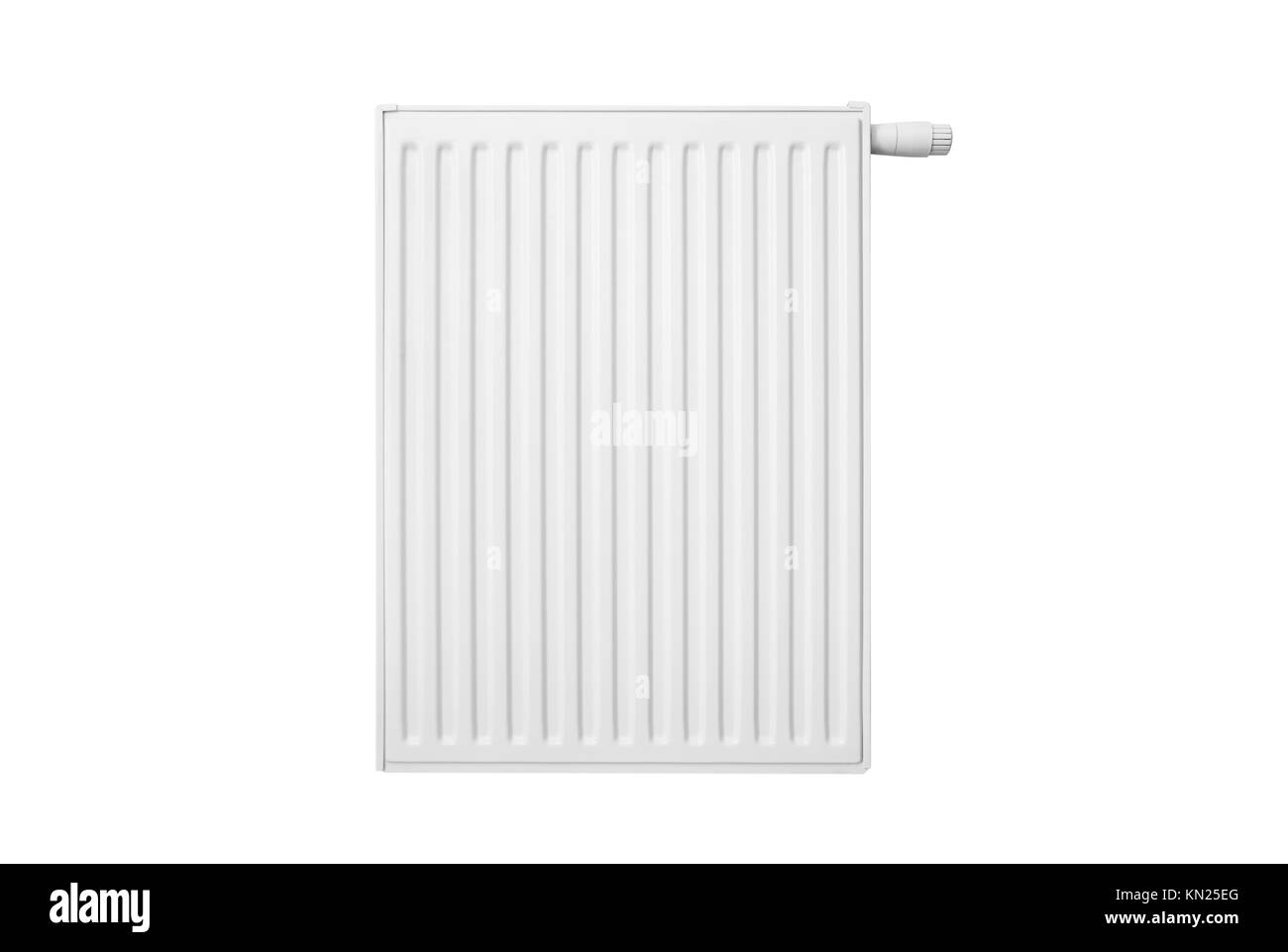 Le radiateur isolé sur fond blanc. le radiateur de chauffage blanc métal central concept d'eau isolées avant Banque D'Images