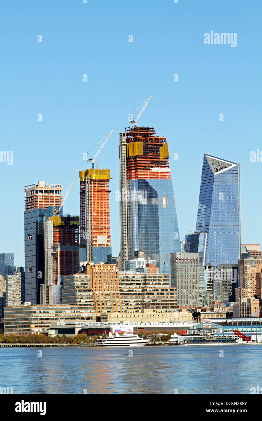 La construction de l'Hudson Yards à New York City, USA Banque D'Images