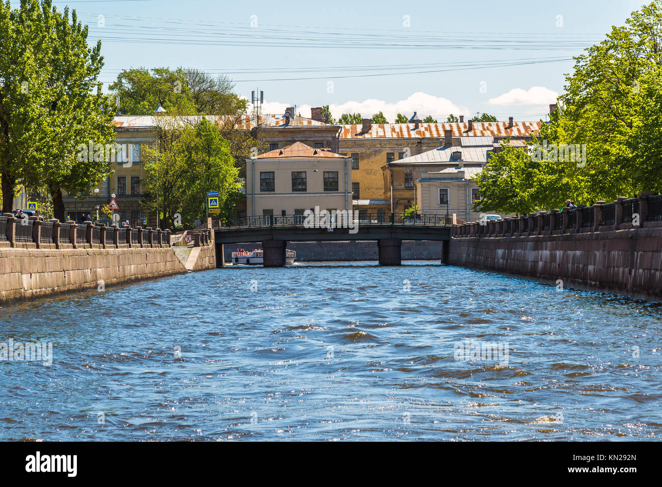 Saint-pétersbourg, Russie - le 4 juin 2017. Canal Kryukov, Smezny bridge et un hôpital psychiatrique numéro 5 Banque D'Images