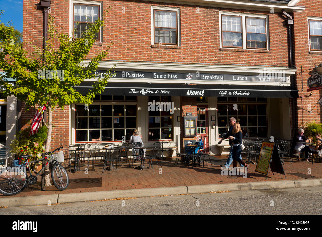 USA Virginia VA Williamsburg restaurant café arômes alimentaires Banque D'Images