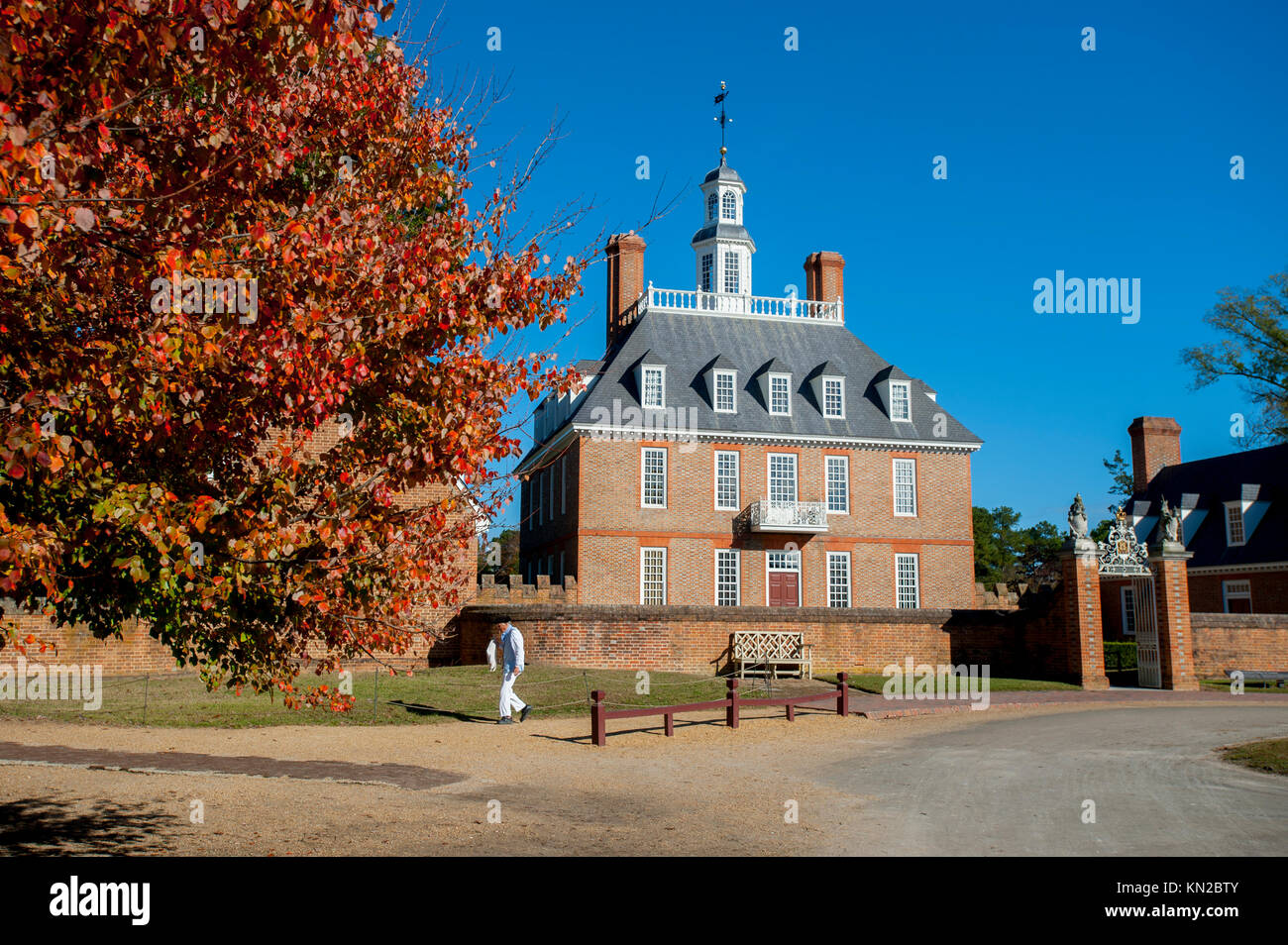 USA Virginia VA Williamsburg Colonial Palais du Gouverneur bâtiment historique Banque D'Images