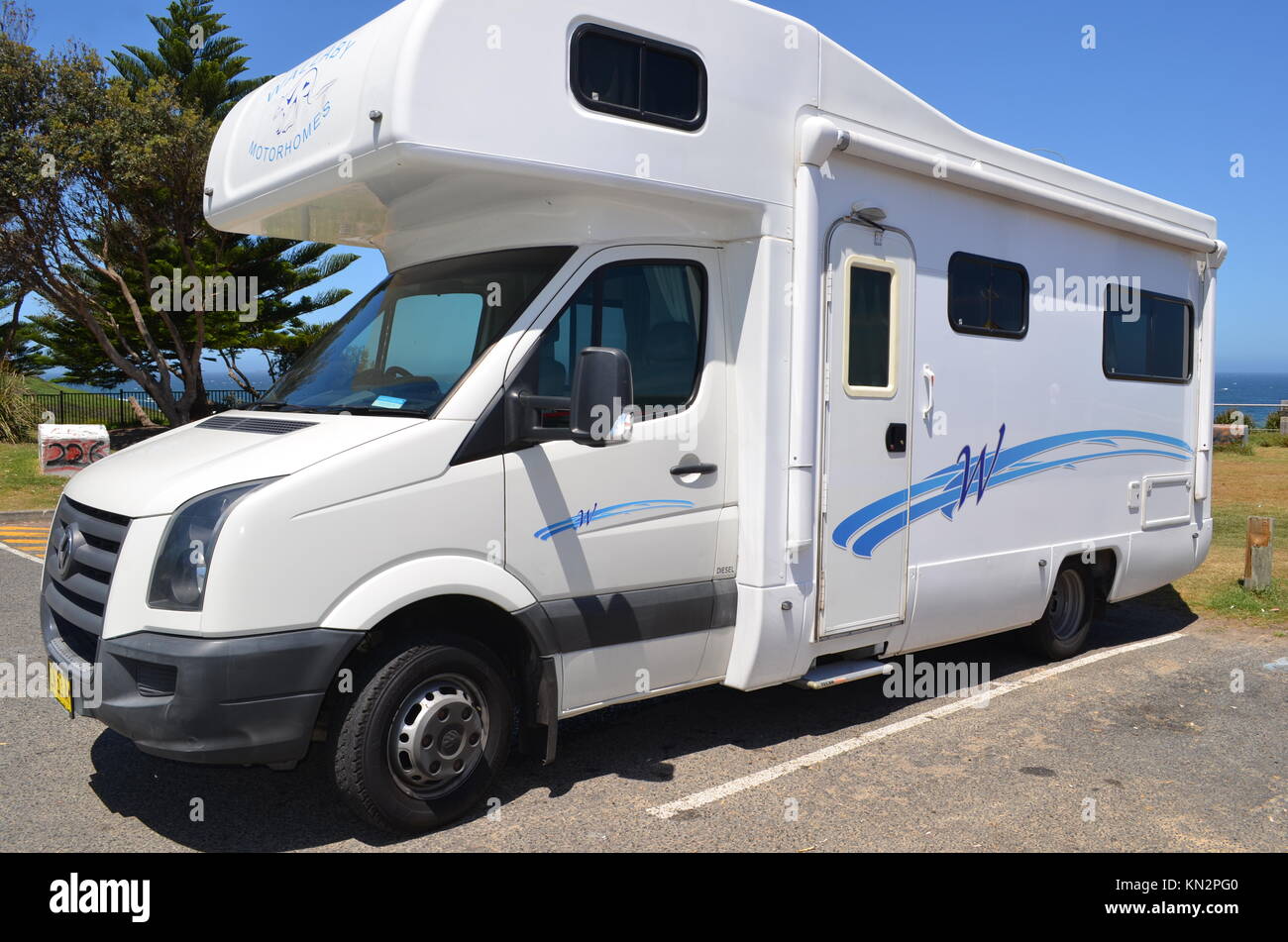 Les camping-car stationné près du centre de la côte de l'océan l'Australie Banque D'Images